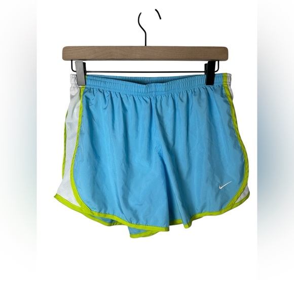 Nike Dri-FIT Tempo Running Shorts Blue Green Trim Women’s Size XL - Picture 1 of 6